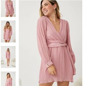 Zara Elegant Pink Wrap Dress